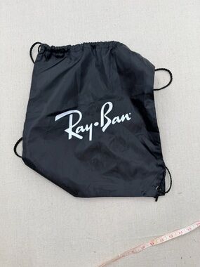 Ray-Ban Black Drawstring Backpack with White Logo